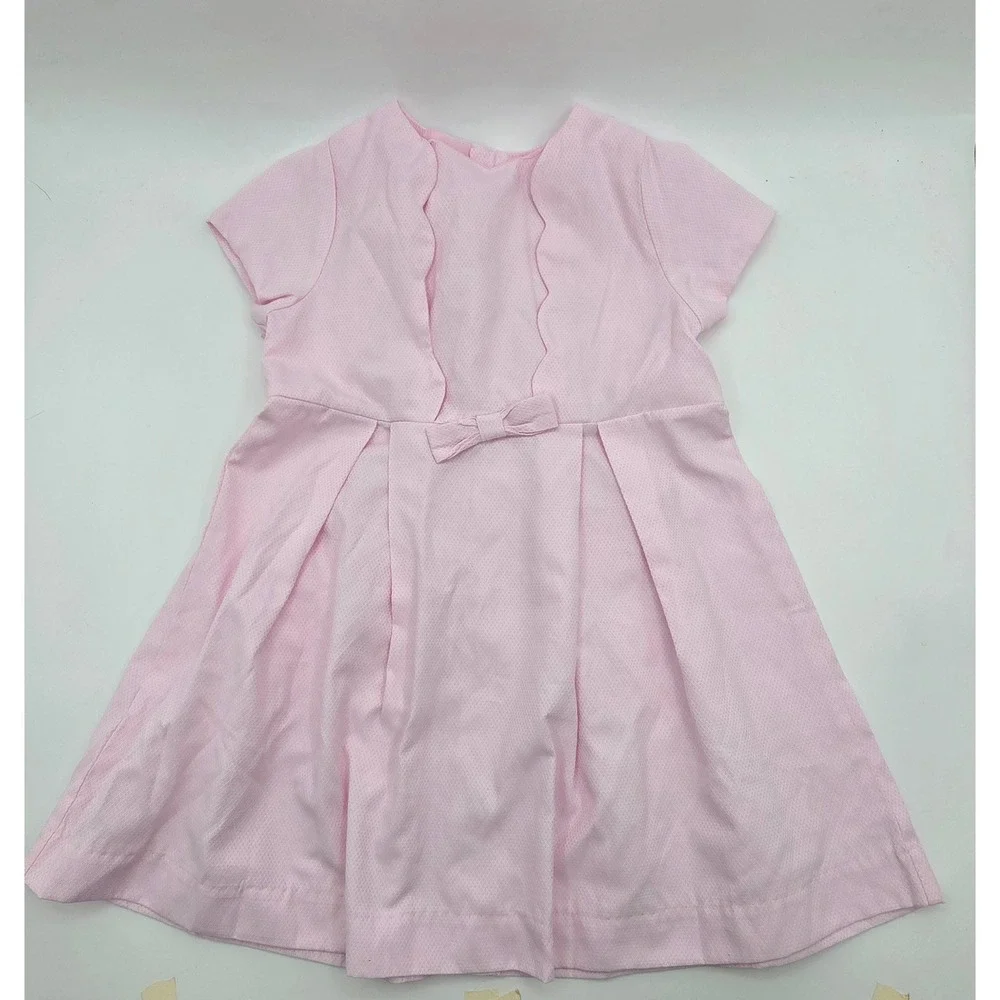 Carriage Boutique Toddler Girls Pink‎ Pique Scalloped Bow Dress Size 2T